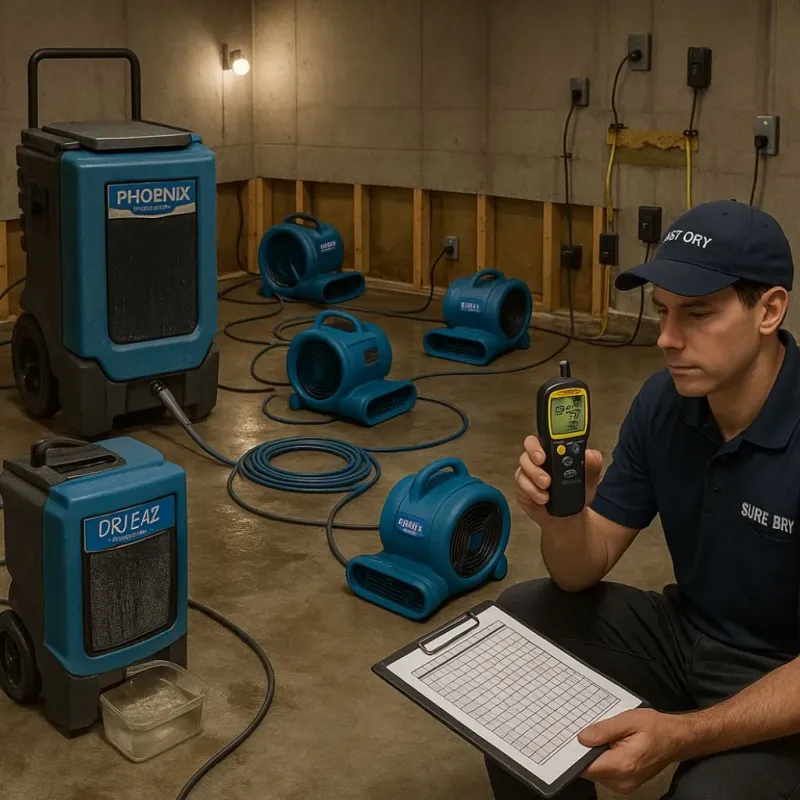 Structural Drying and Dehumidification process in Denmark, SC